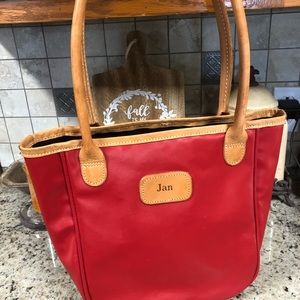 Jon Hart Medium Holiday Tote with Monogram “Jan”